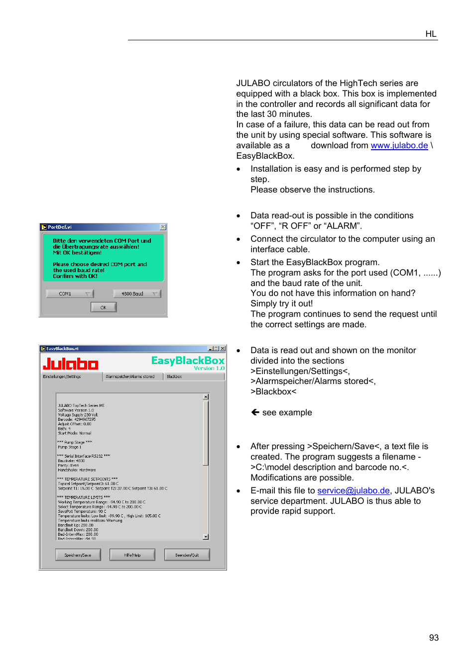 Julabo service – online remote diagnosis | JULABO FPW50-HL Refrigerated Circulators User Manual | Page 93 / 94