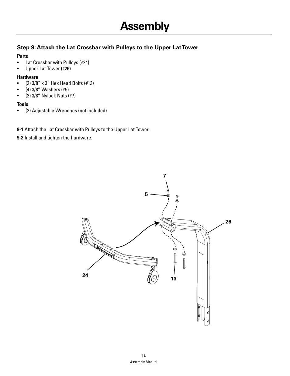 Assembly | Bowflex PR3000 User Manual | Page 14 / 24