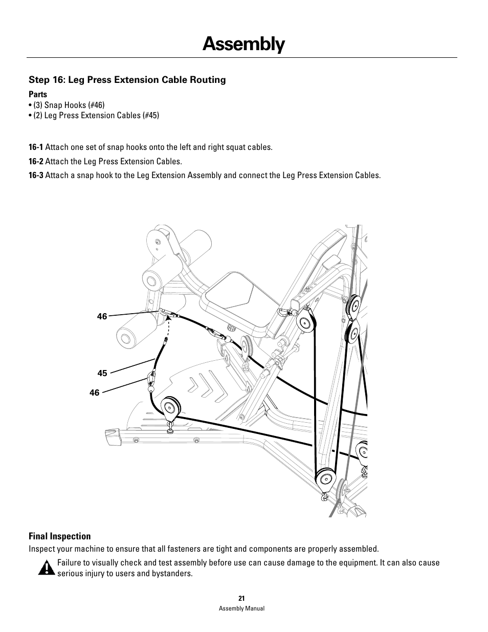 Assembly | Bowflex PR3000 User Manual | Page 21 / 24