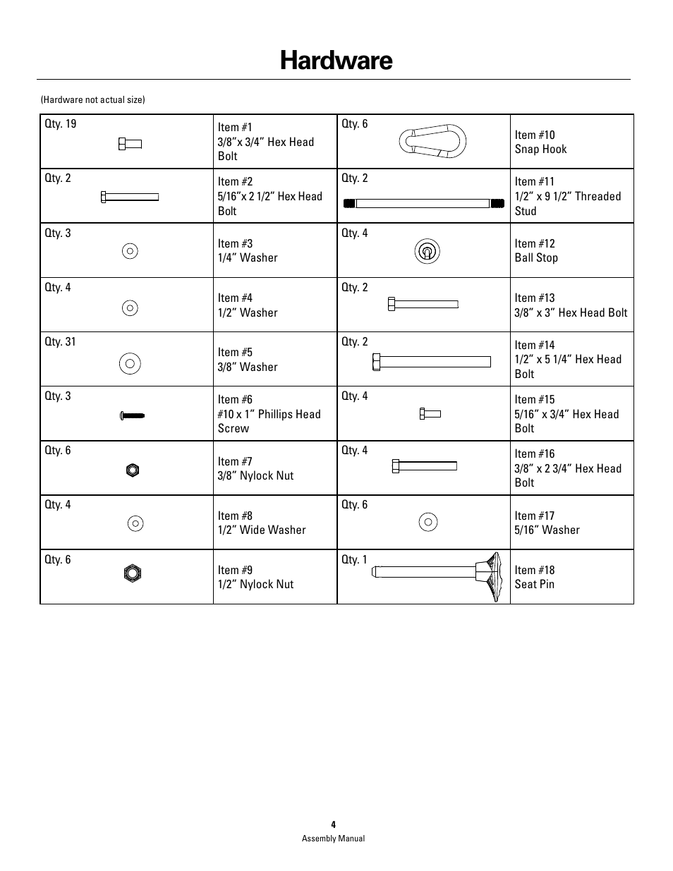 Hardware | Bowflex PR3000 User Manual | Page 4 / 24