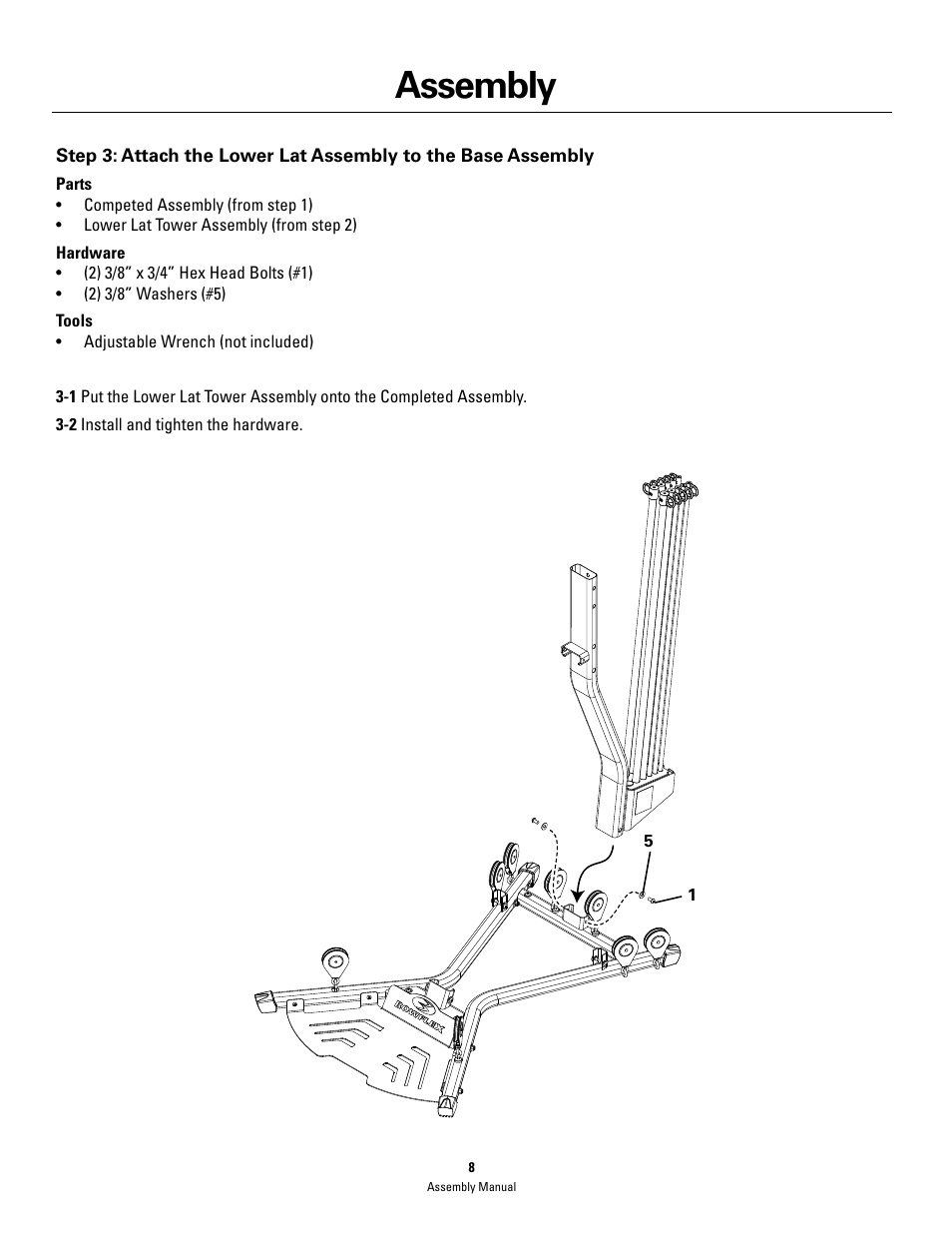 Assembly | Bowflex PR3000 User Manual | Page 8 / 24
