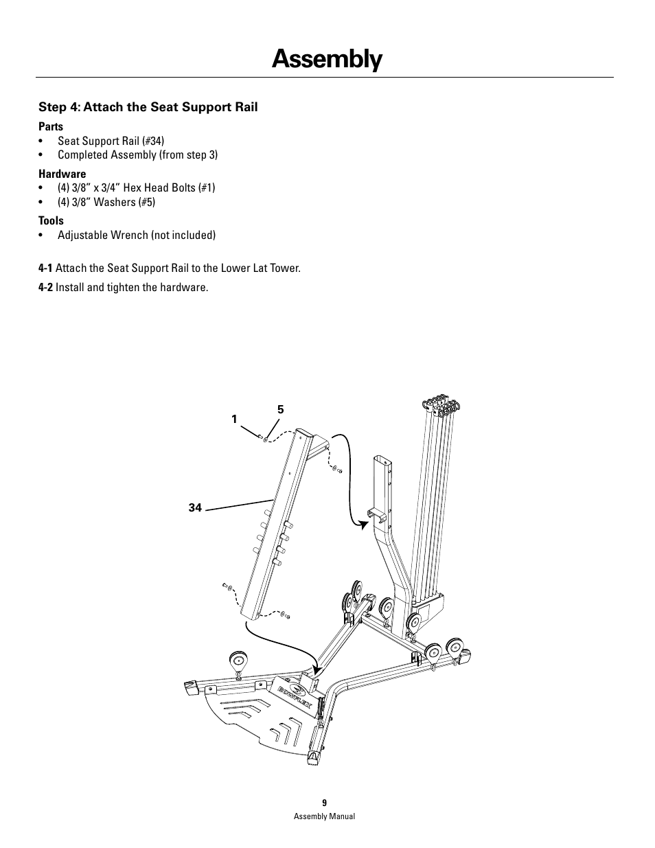 Assembly | Bowflex PR3000 User Manual | Page 9 / 24