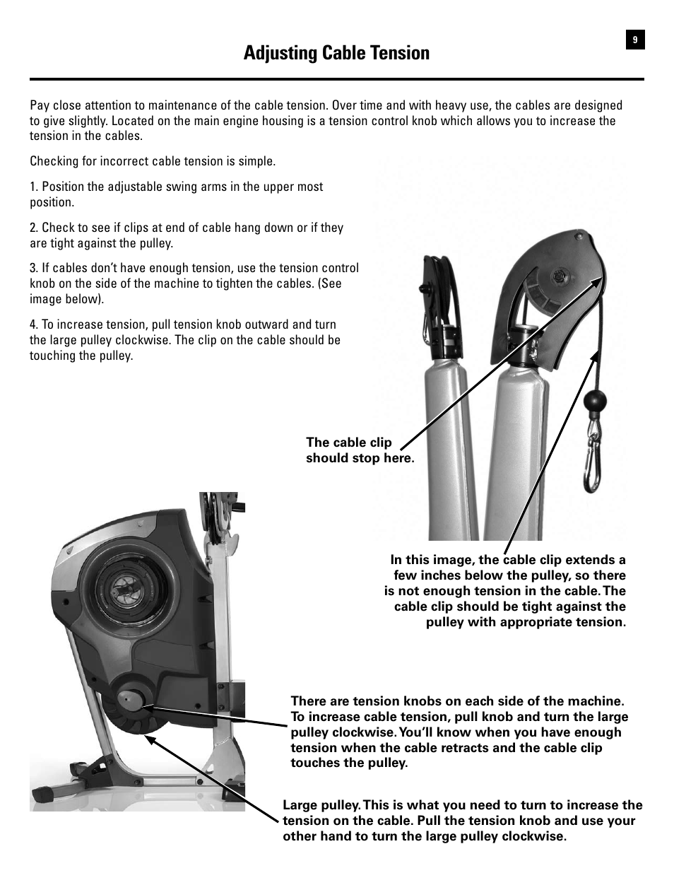 Adjusting cable tension | Bowflex Revolution XP User Manual | Page 11 / 100