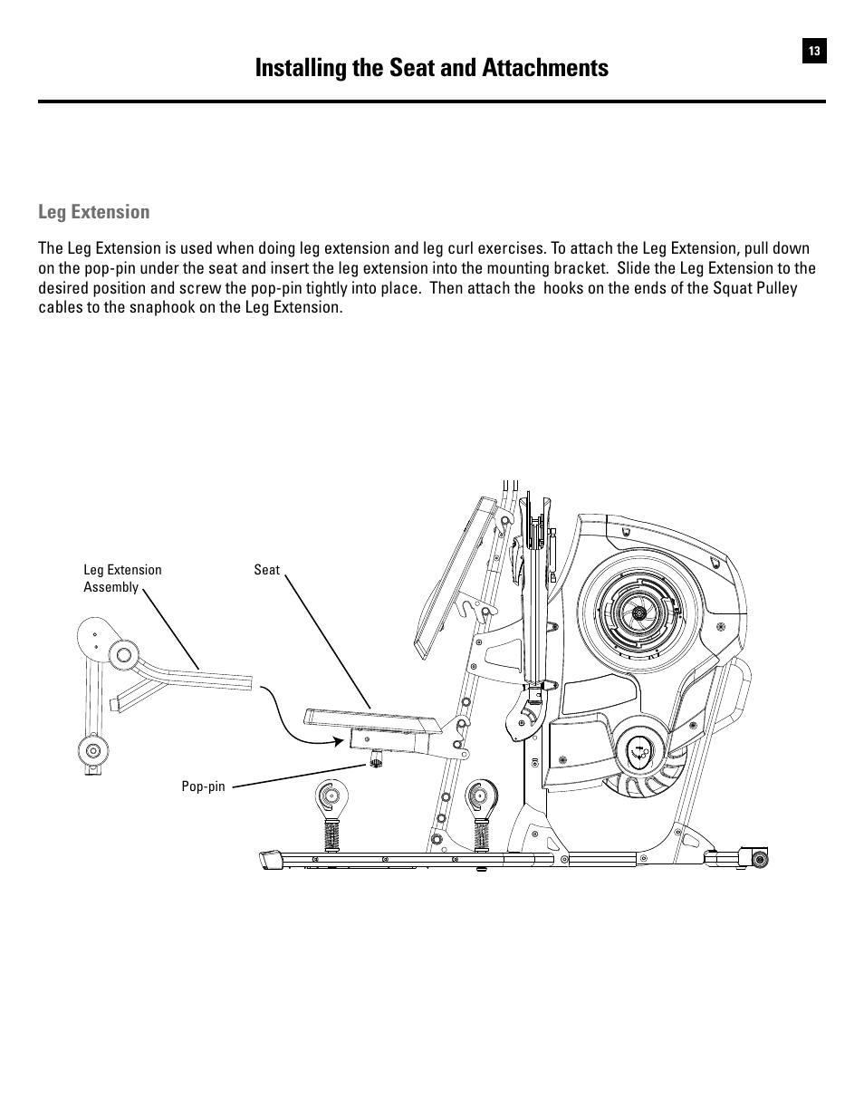 Installing the seat and attachments | Bowflex Revolution XP User Manual | Page 15 / 100
