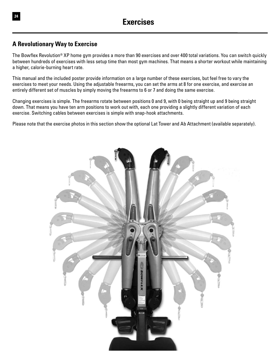 Exercises, A revolutionary way to exercise | Bowflex Revolution XP User Manual | Page 26 / 100