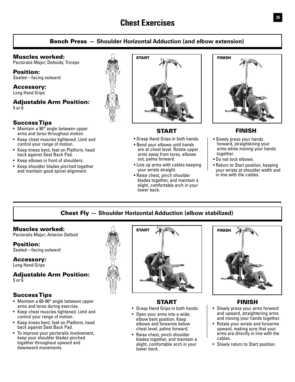 Chest exercises | Bowflex Revolution XP User Manual | Page 27 / 100