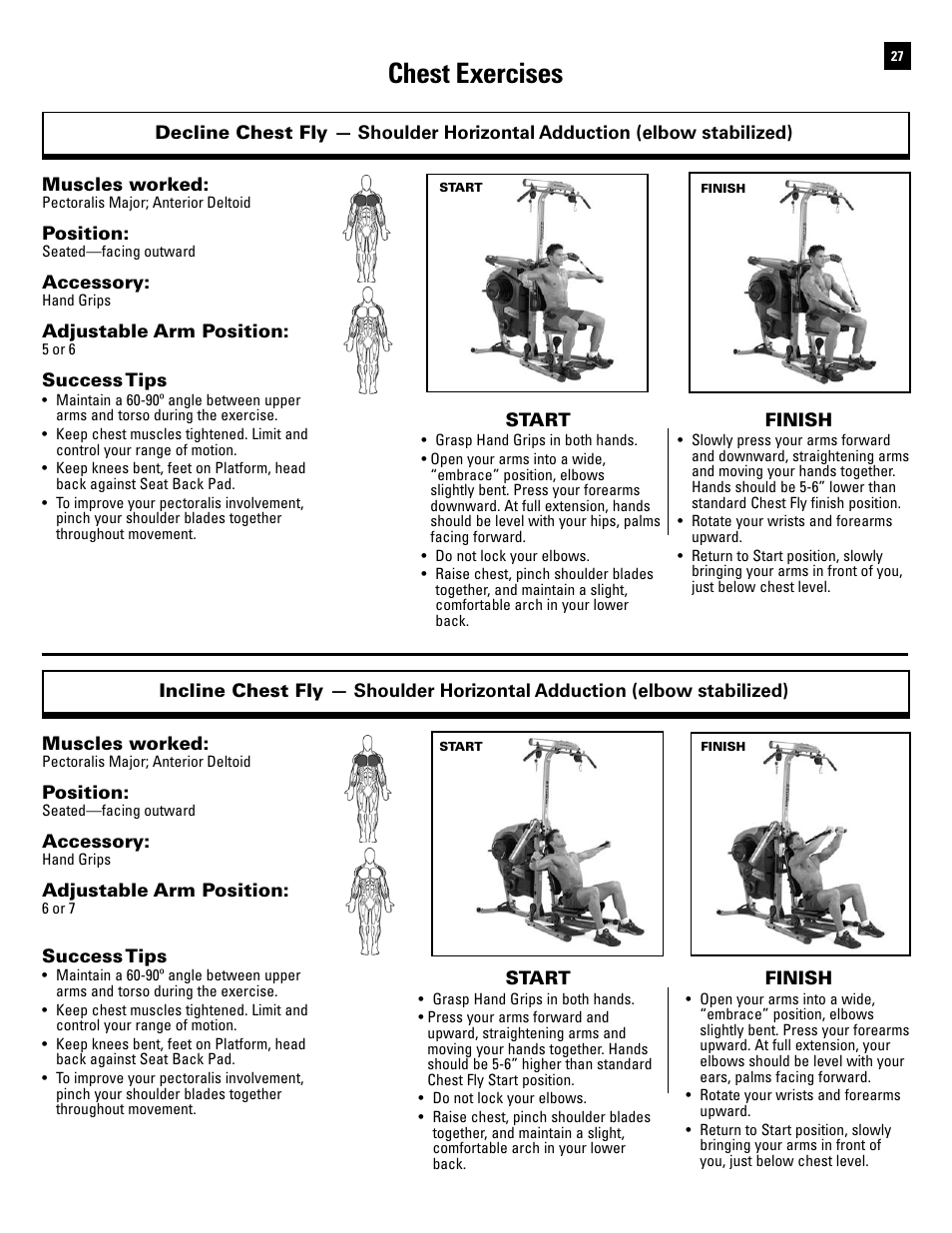 Chest exercises | Bowflex Revolution XP User Manual | Page 29 / 100