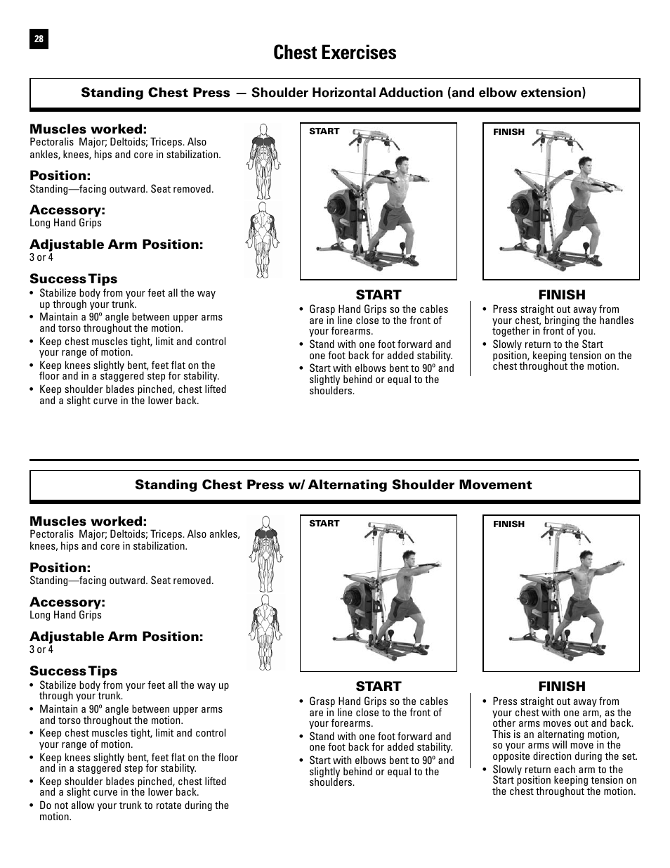 Chest exercises | Bowflex Revolution XP User Manual | Page 30 / 100