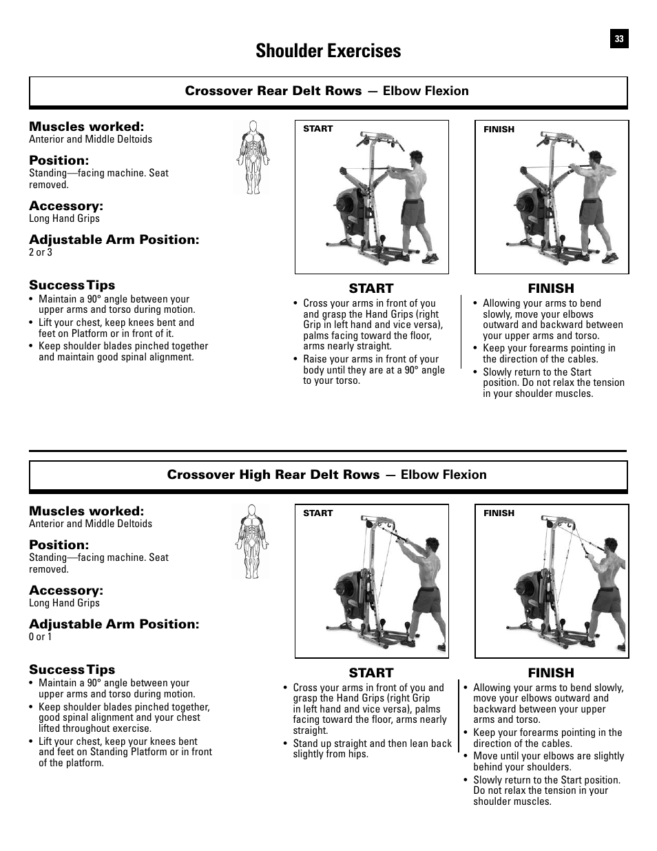 Shoulder exercises | Bowflex Revolution XP User Manual | Page 35 / 100