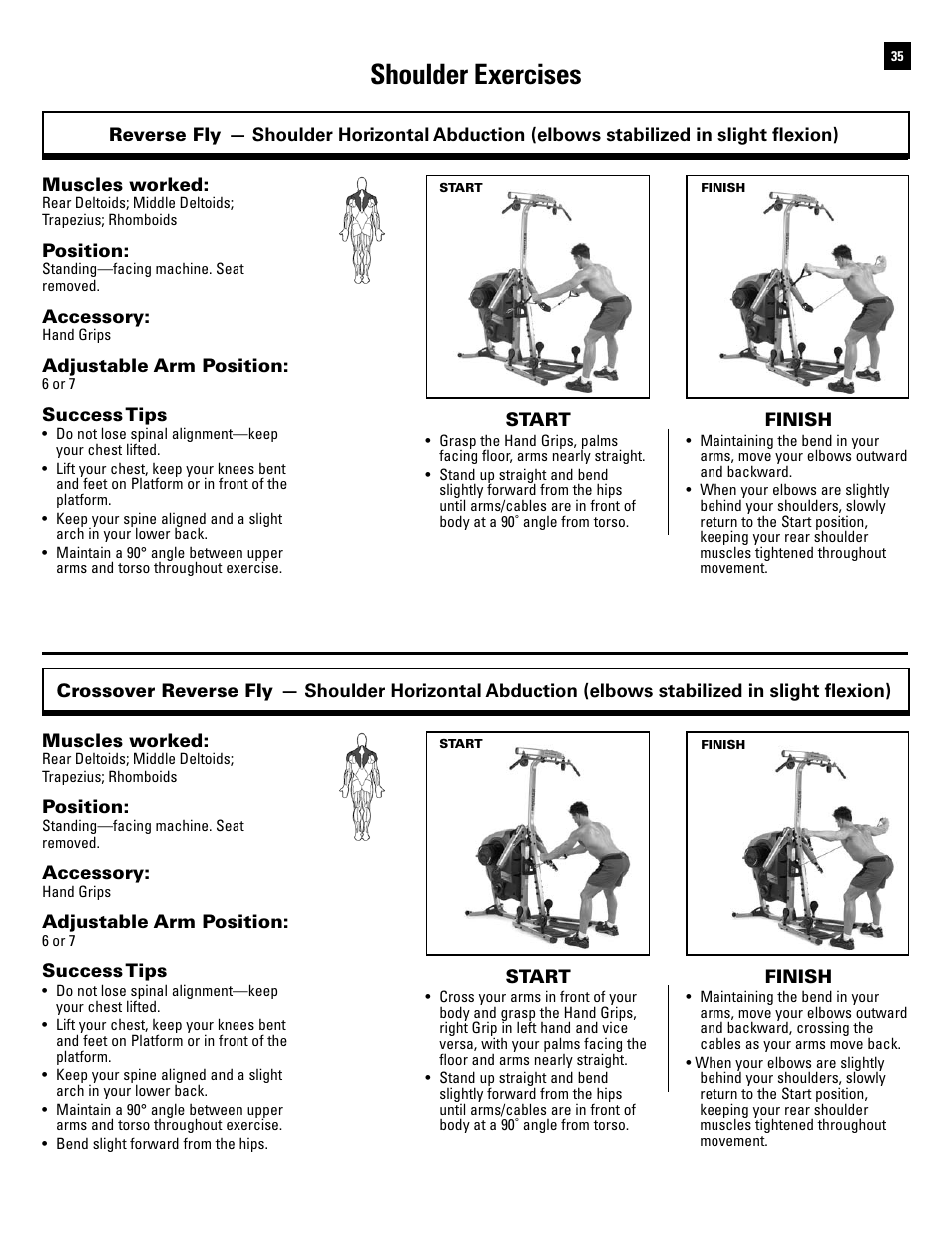 Shoulder exercises | Bowflex Revolution XP User Manual | Page 37 / 100