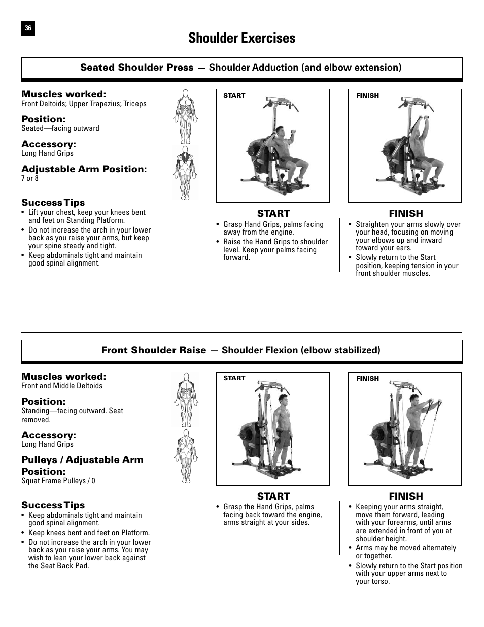 Shoulder exercises | Bowflex Revolution XP User Manual | Page 38 / 100