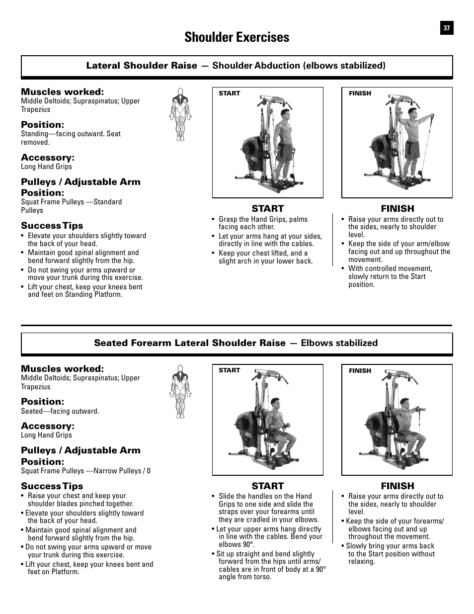 Shoulder exercises | Bowflex Revolution XP User Manual | Page 39 / 100