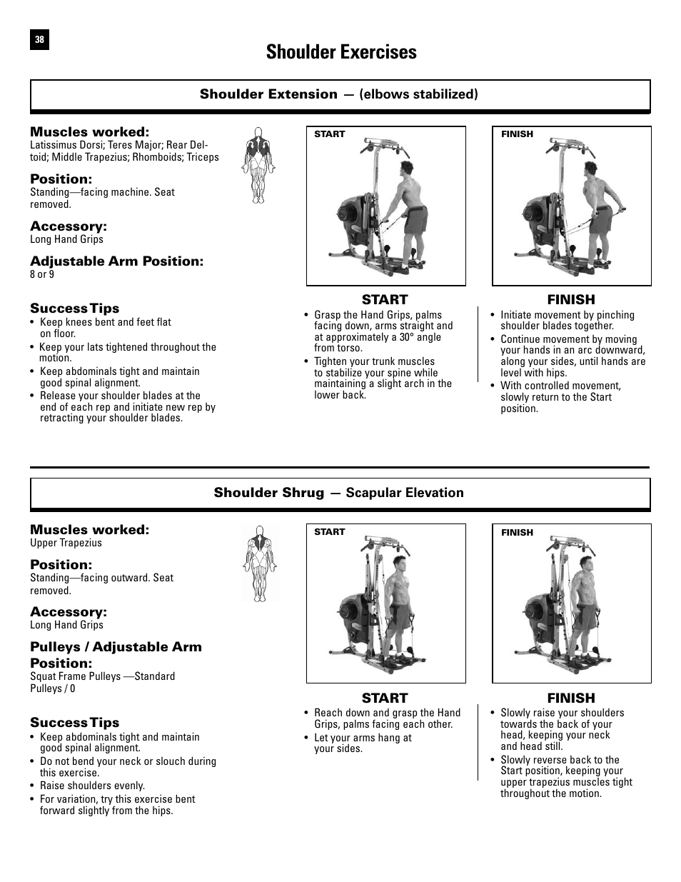 Shoulder exercises | Bowflex Revolution XP User Manual | Page 40 / 100