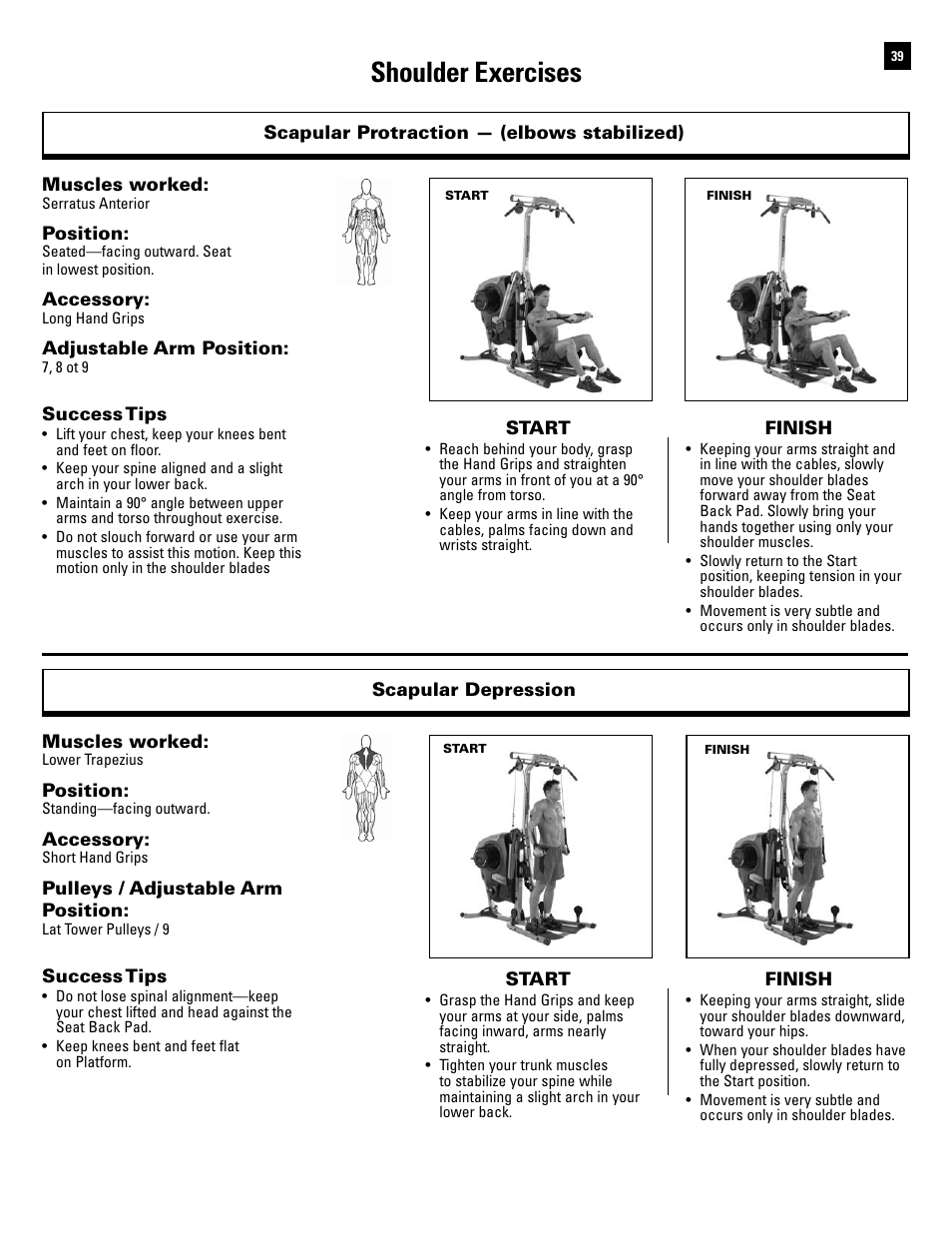 Shoulder exercises | Bowflex Revolution XP User Manual | Page 41 / 100