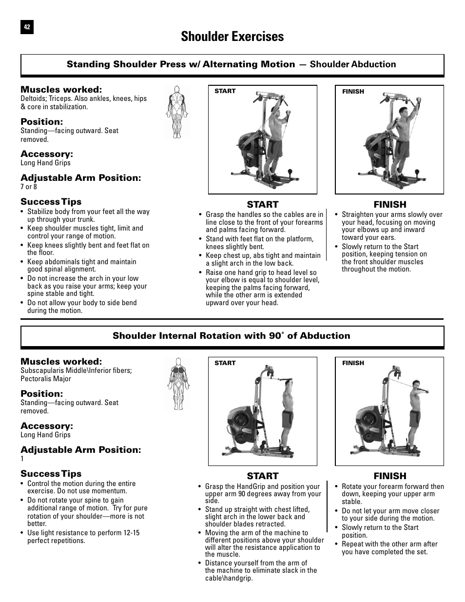 Shoulder exercises | Bowflex Revolution XP User Manual | Page 44 / 100