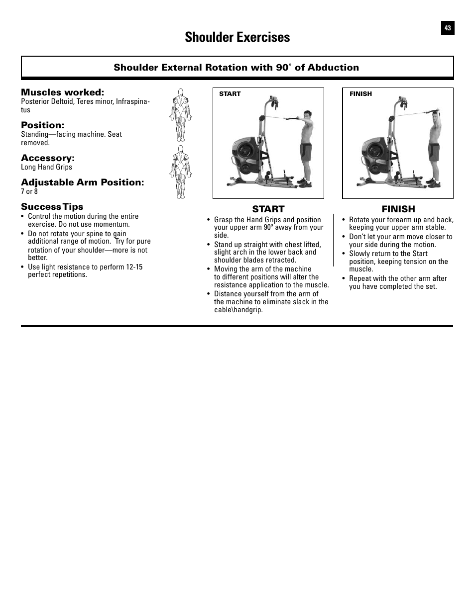 Shoulder exercises | Bowflex Revolution XP User Manual | Page 45 / 100