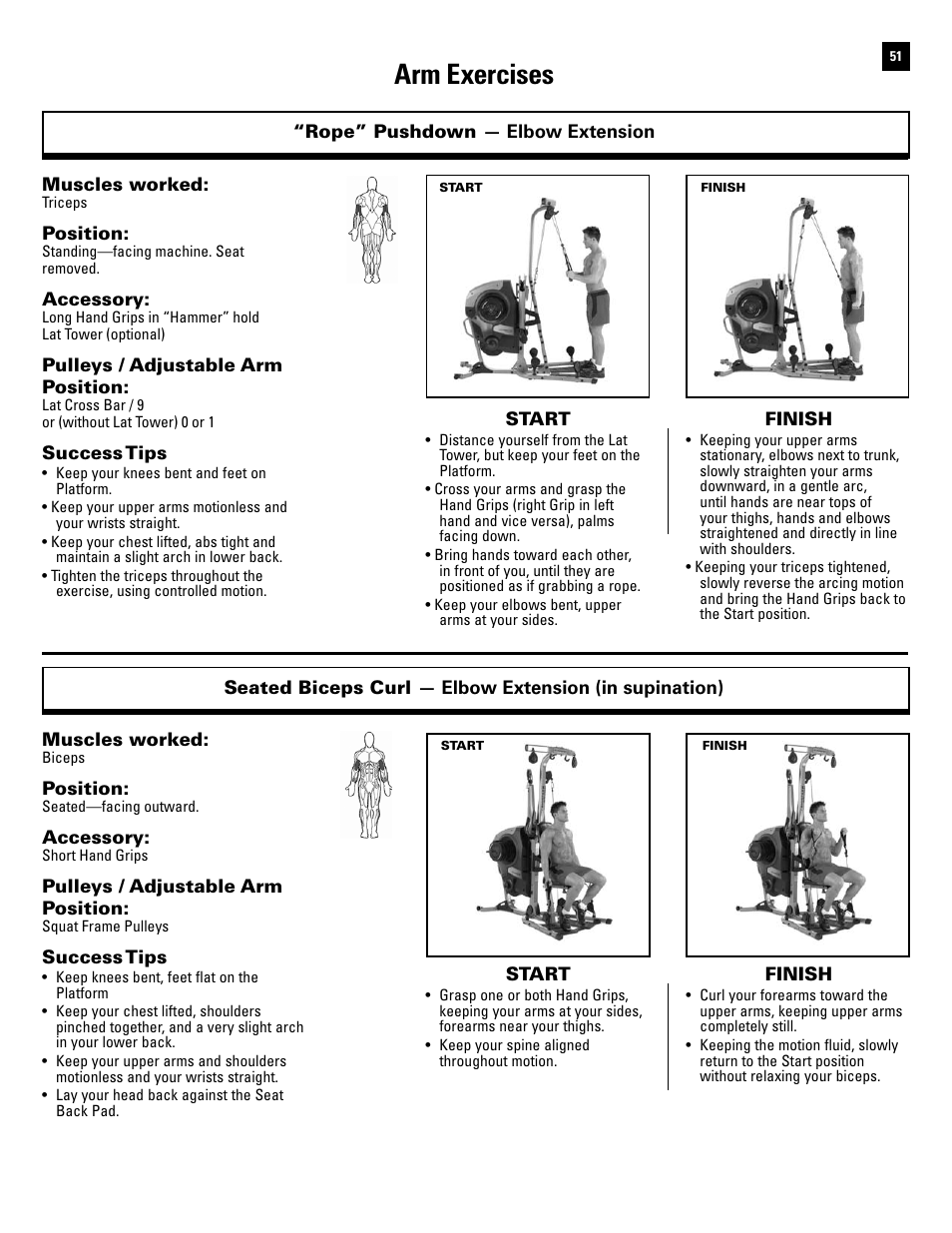 Arm exercises | Bowflex Revolution XP User Manual | Page 53 / 100