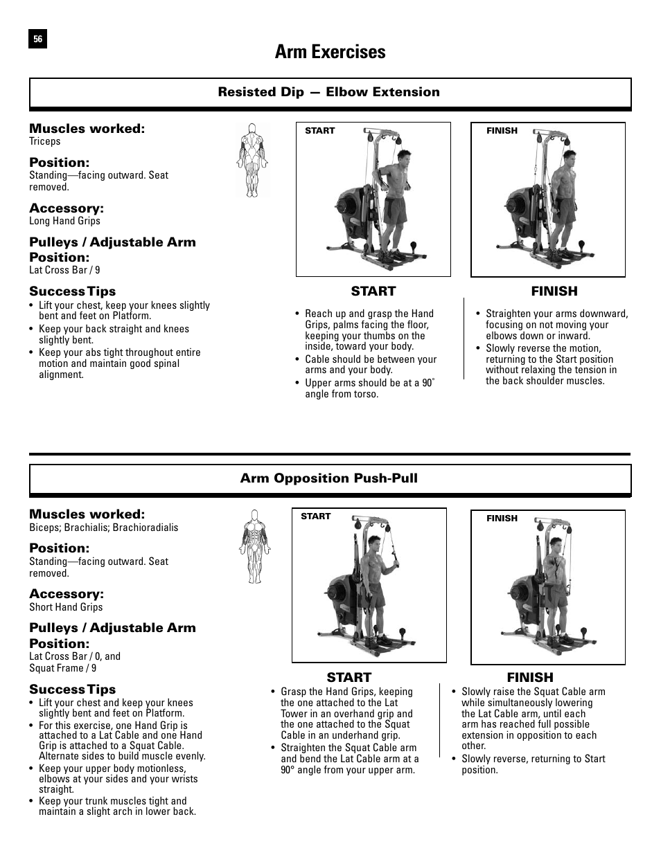 Arm exercises | Bowflex Revolution XP User Manual | Page 58 / 100