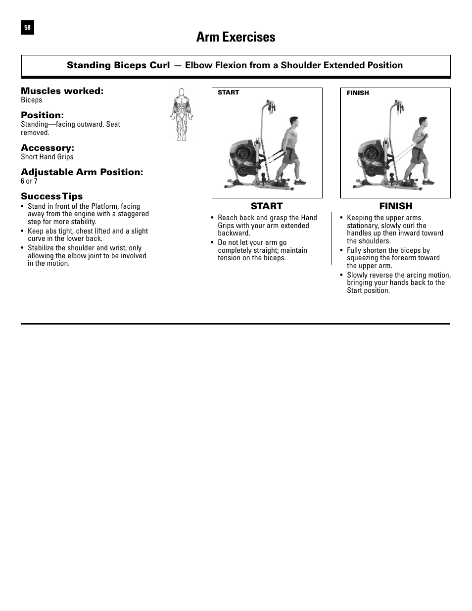 Arm exercises | Bowflex Revolution XP User Manual | Page 60 / 100