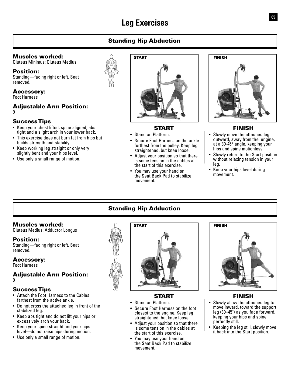 Leg exercises | Bowflex Revolution XP User Manual | Page 67 / 100