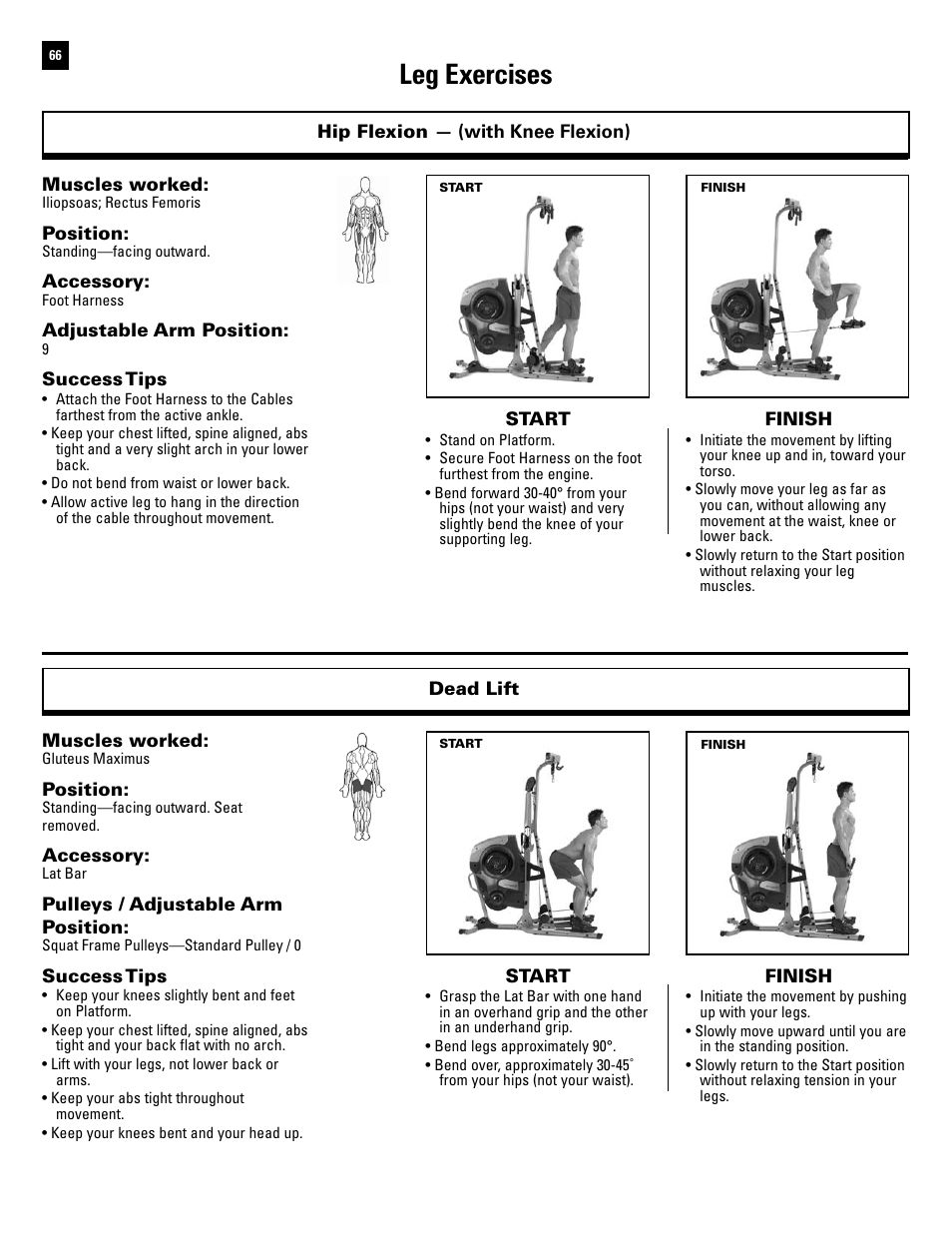 Leg exercises | Bowflex Revolution XP User Manual | Page 68 / 100
