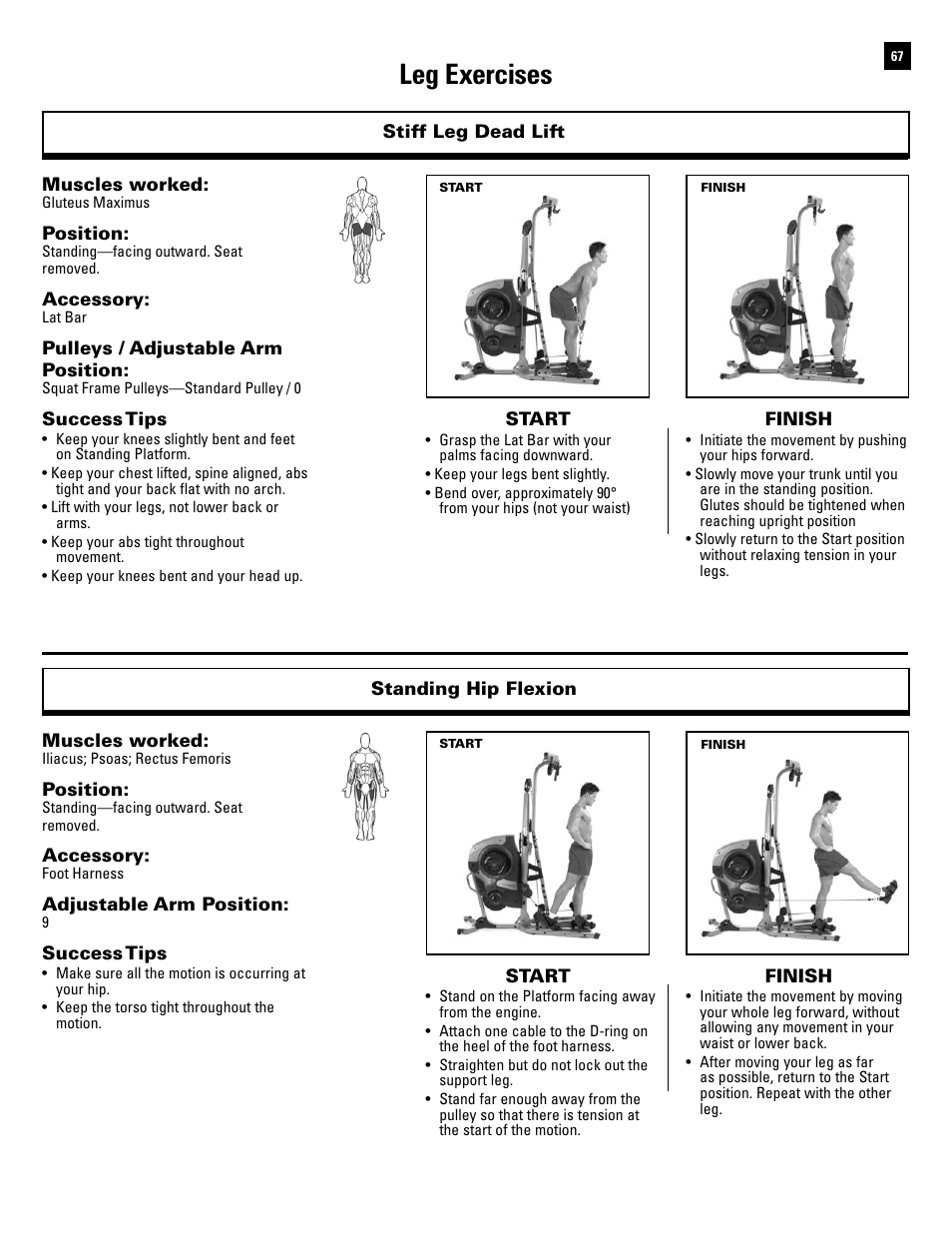 Leg exercises | Bowflex Revolution XP User Manual | Page 69 / 100