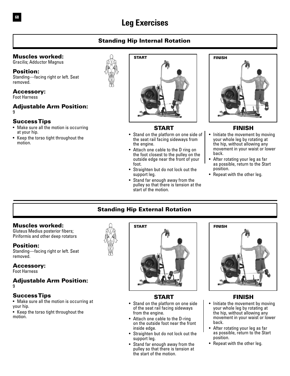 Leg exercises | Bowflex Revolution XP User Manual | Page 70 / 100