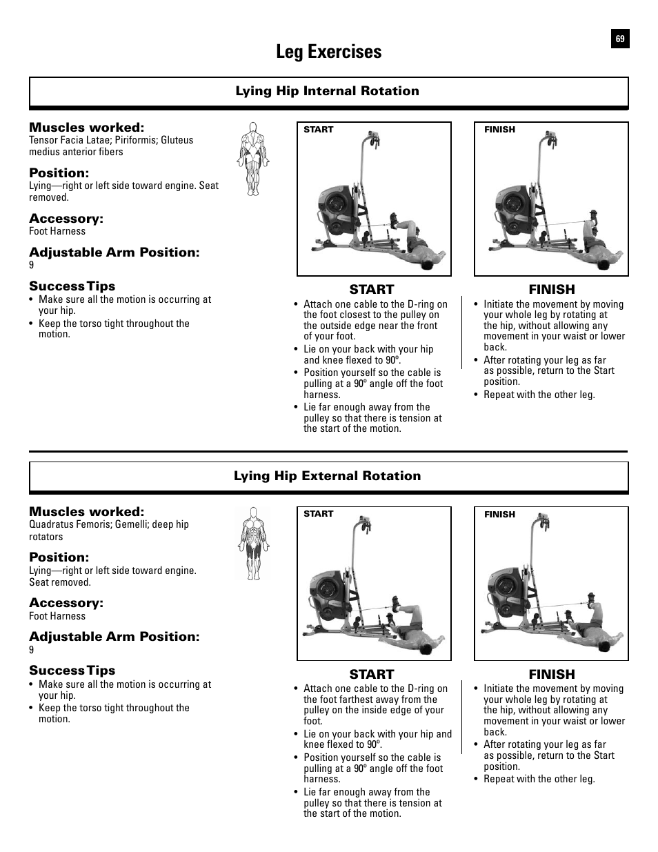 Leg exercises | Bowflex Revolution XP User Manual | Page 71 / 100