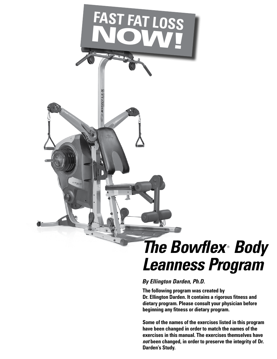 The bowflex, Body leanness program, Fast fat loss | Bowflex Revolution XP User Manual | Page 77 / 100