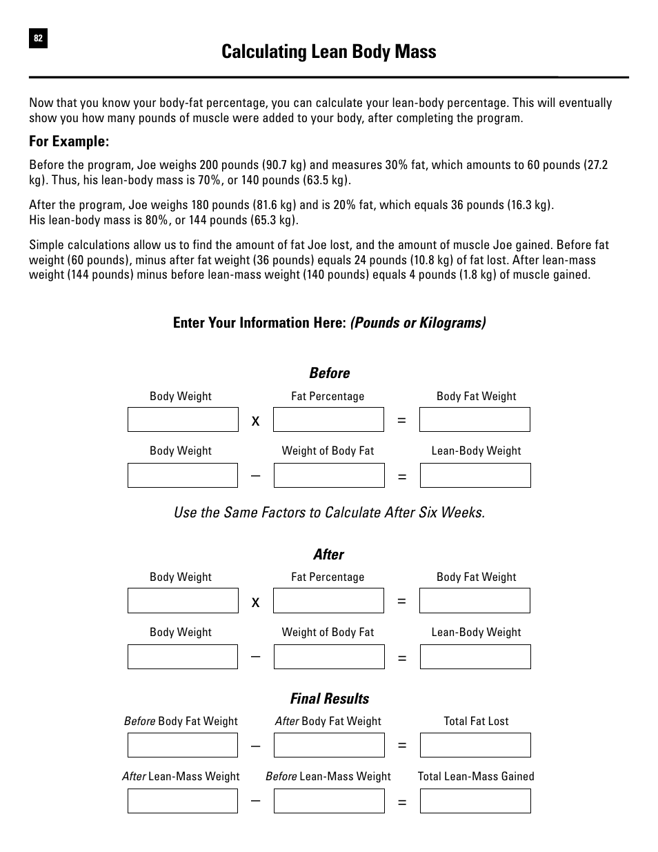 Calculating lean body mass | Bowflex Revolution XP User Manual | Page 84 / 100
