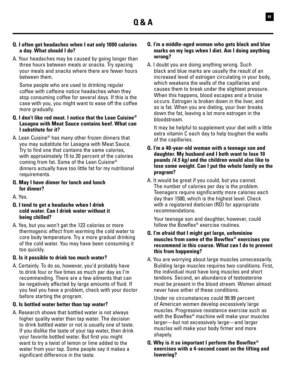 Q & a | Bowflex Revolution XP User Manual | Page 93 / 100