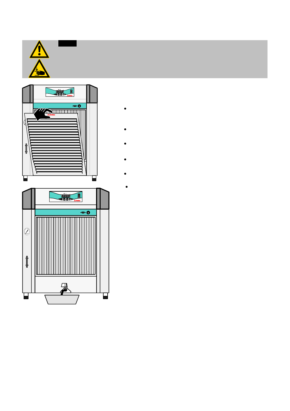 Adequate storing of operating manual, Draining | JULABO FLW1703 Recirculating Coolers User Manual | Page 32 / 33