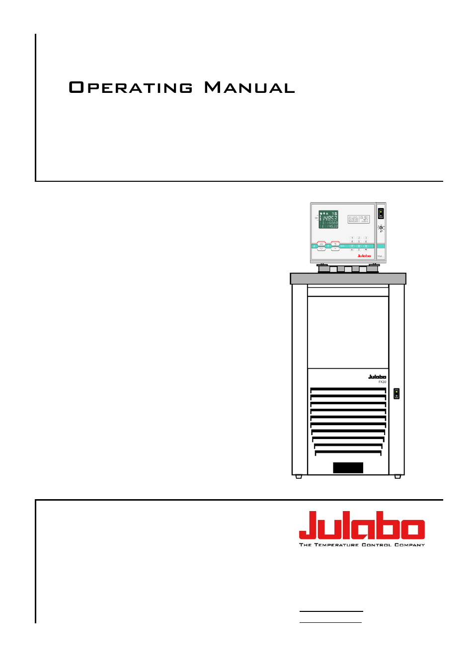 JULABO FK31-SL Calibration Baths User Manual | 88 pages