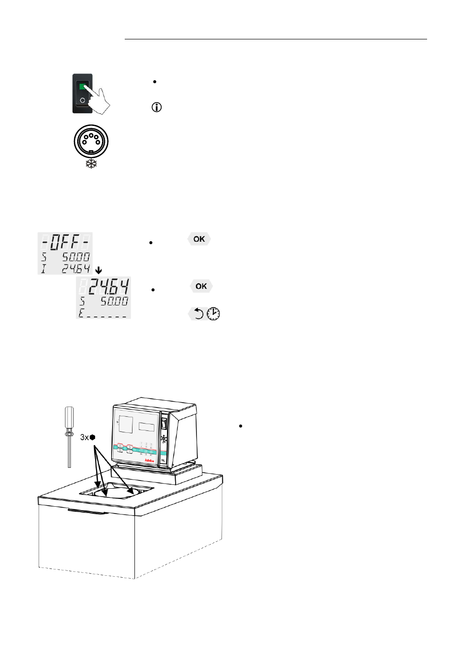 Start - stop, Adjusting the temperature chamber | JULABO FK31-SL Calibration Baths User Manual | Page 23 / 88