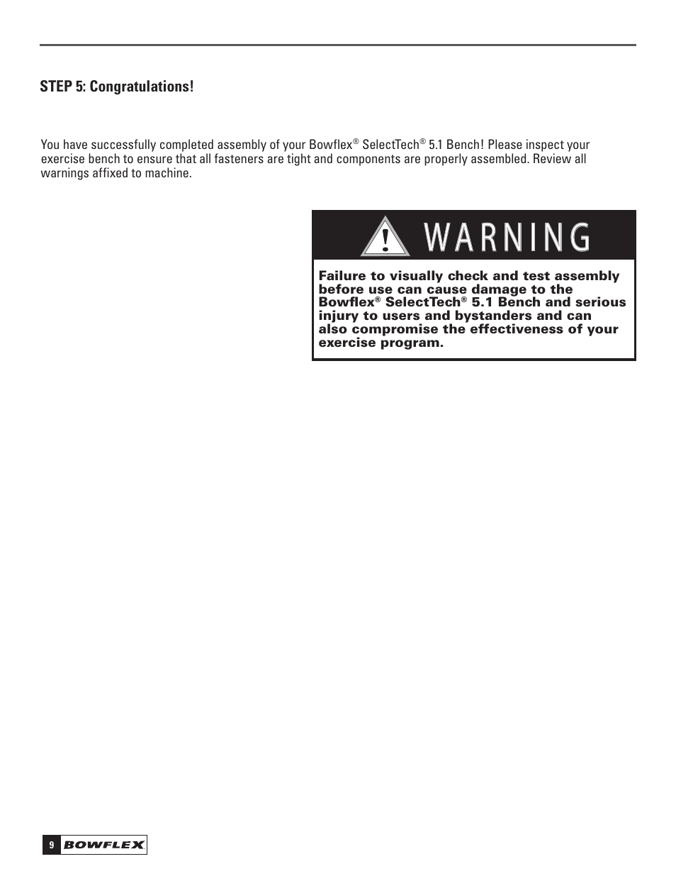 Bowflex SelectTech 5.1 Bench User Manual | Page 12 / 20