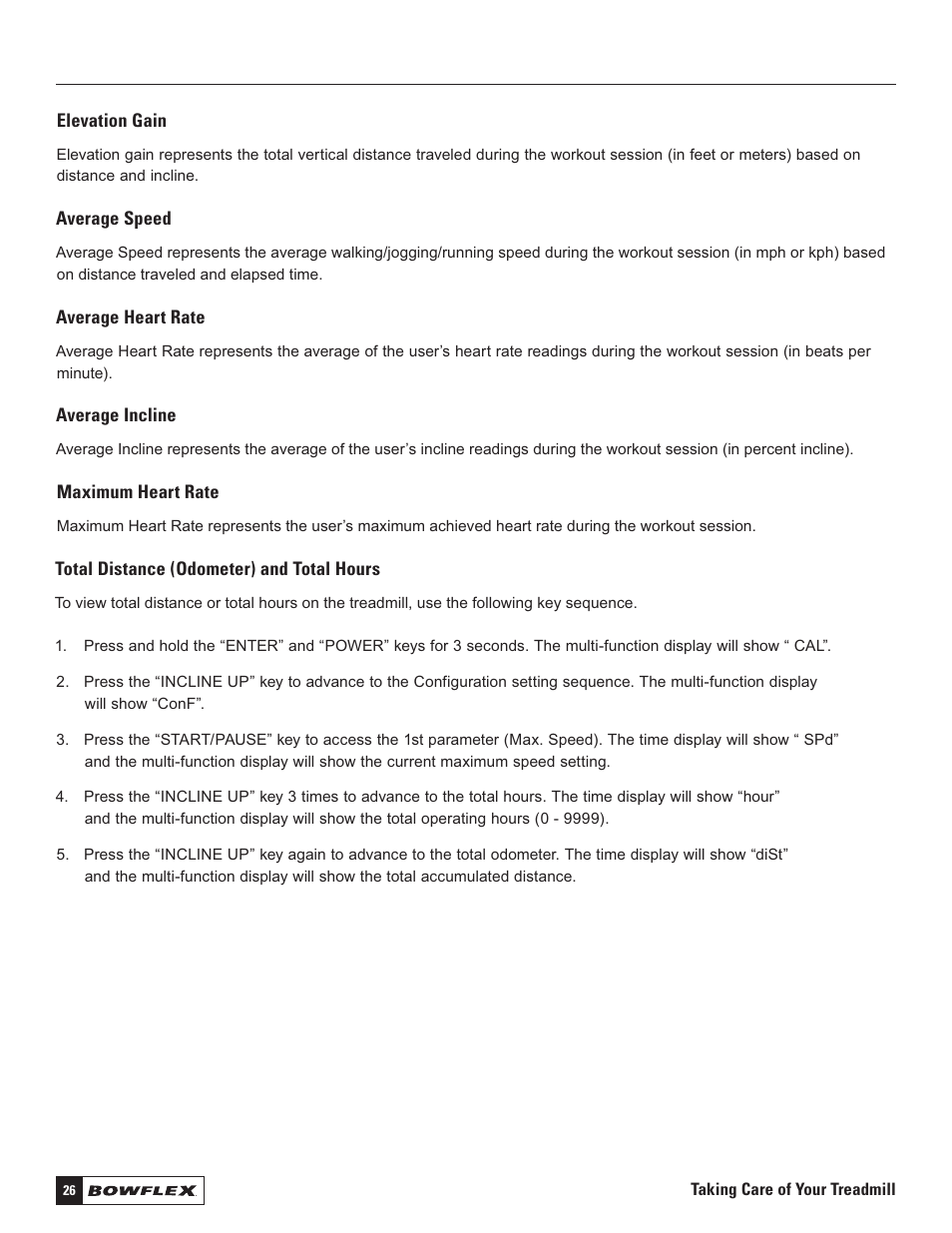 Bowflex Treadmills 5 Series User Manual | Page 26 / 36