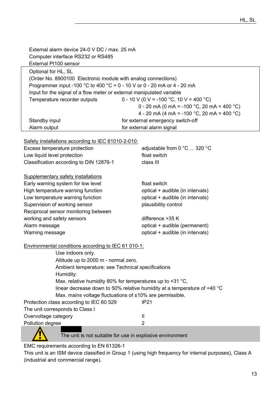 JULABO FW95-SL Ultra-Low Refrigerated Circulator User Manual | Page 13 / 93