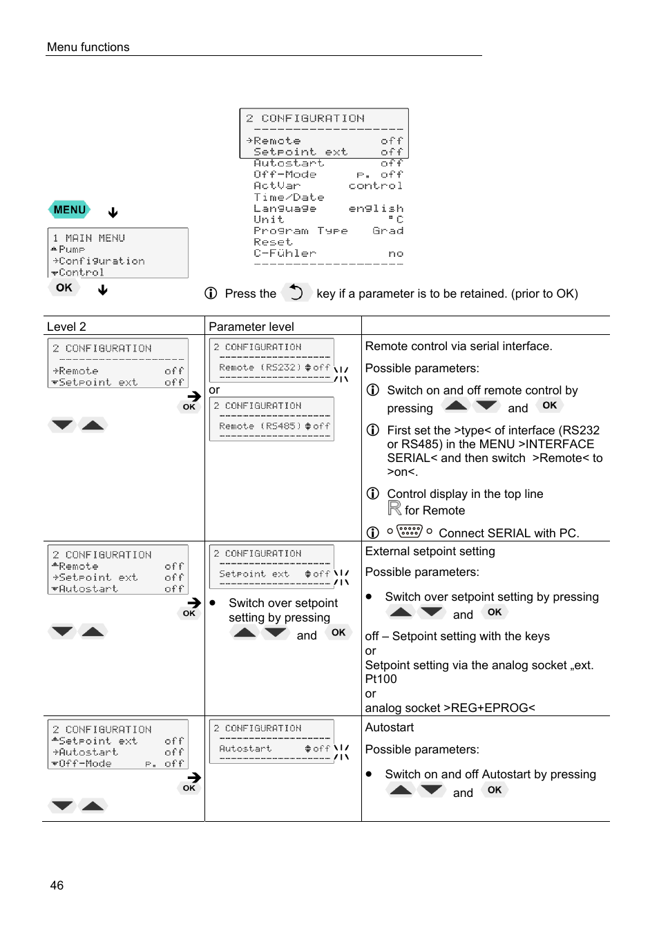 Configuration | JULABO FW95-SL Ultra-Low Refrigerated Circulator User Manual | Page 46 / 93