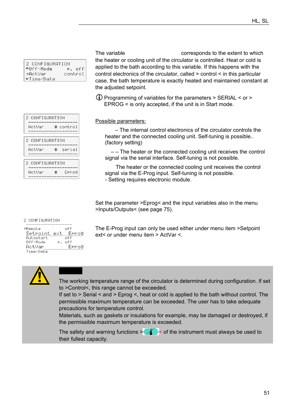 JULABO FW95-SL Ultra-Low Refrigerated Circulator User Manual | Page 51 / 93