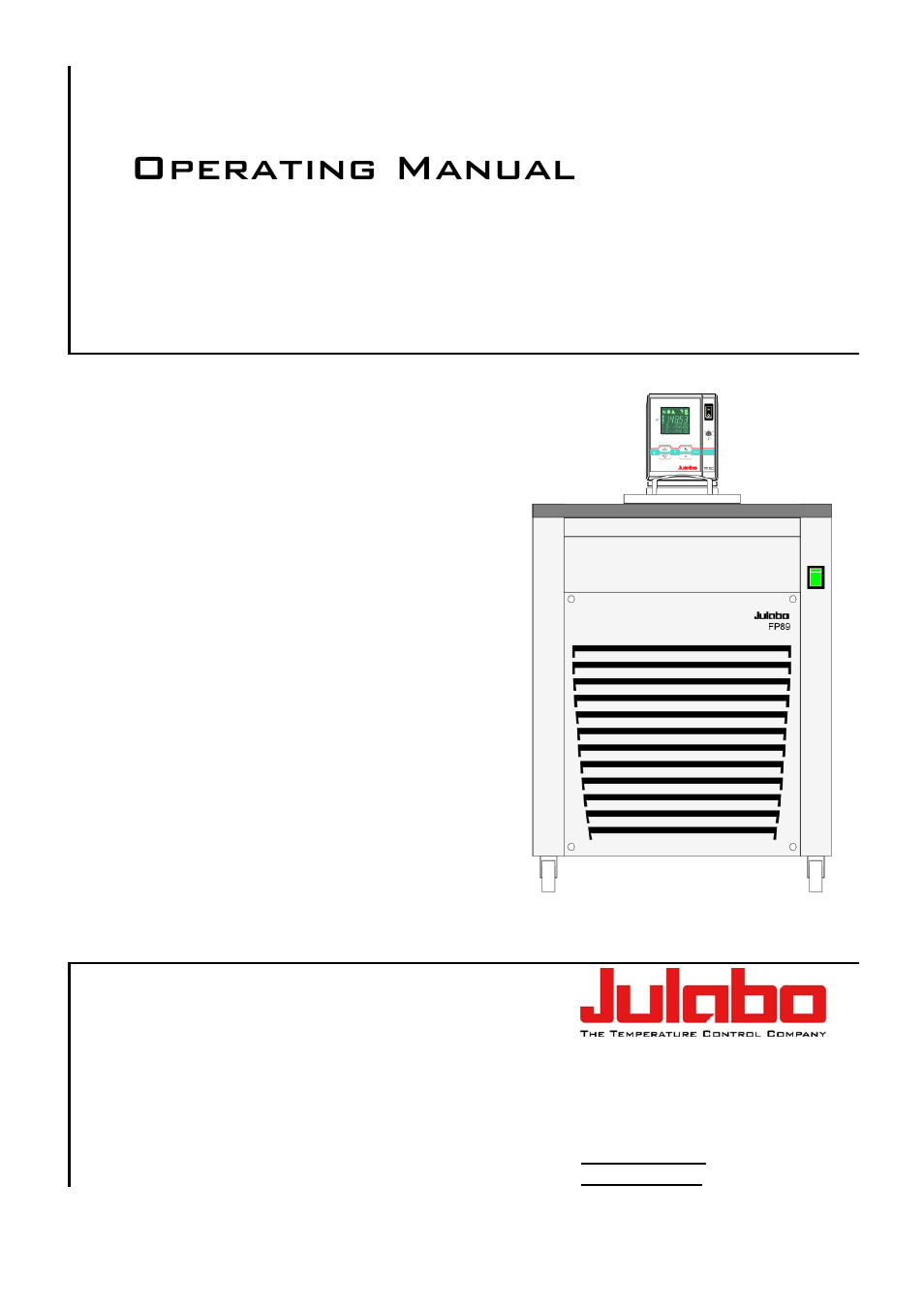 JULABO FP89-ME Ultra-Low Refrigerated Circulators User Manual | 64 pages