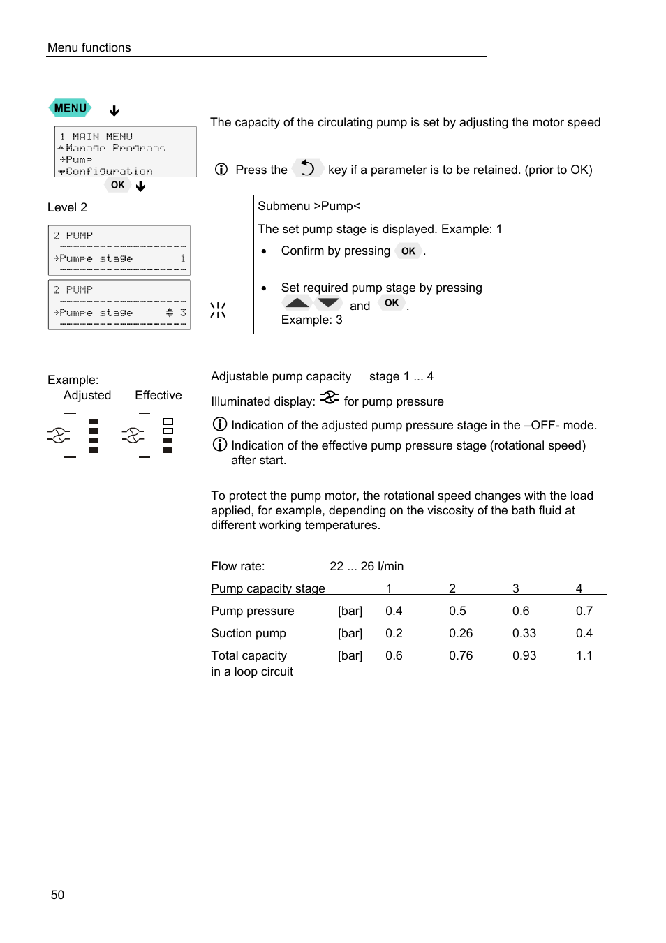 Setting the pump pressure | JULABO FPW91-SL Ultra-Low Refrigerated Circulators User Manual | Page 50 / 103