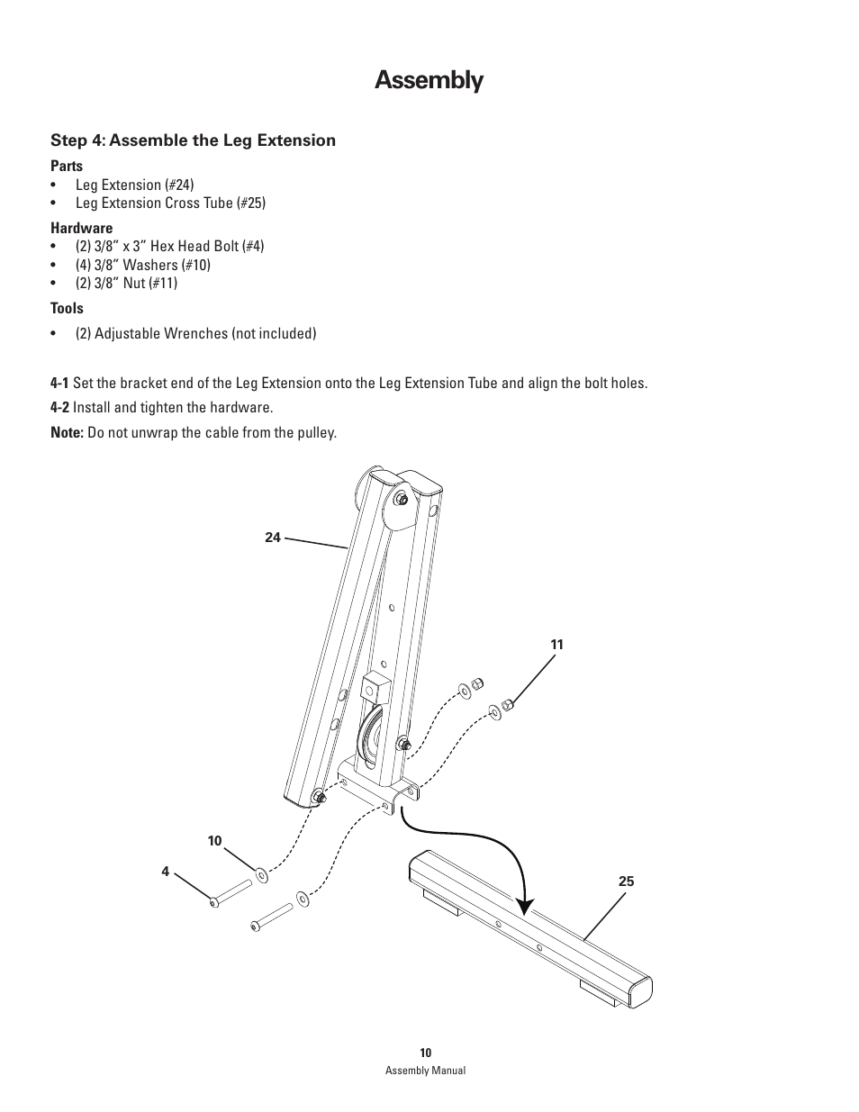 Assembly | Bowflex PR1000 User Manual | Page 10 / 28