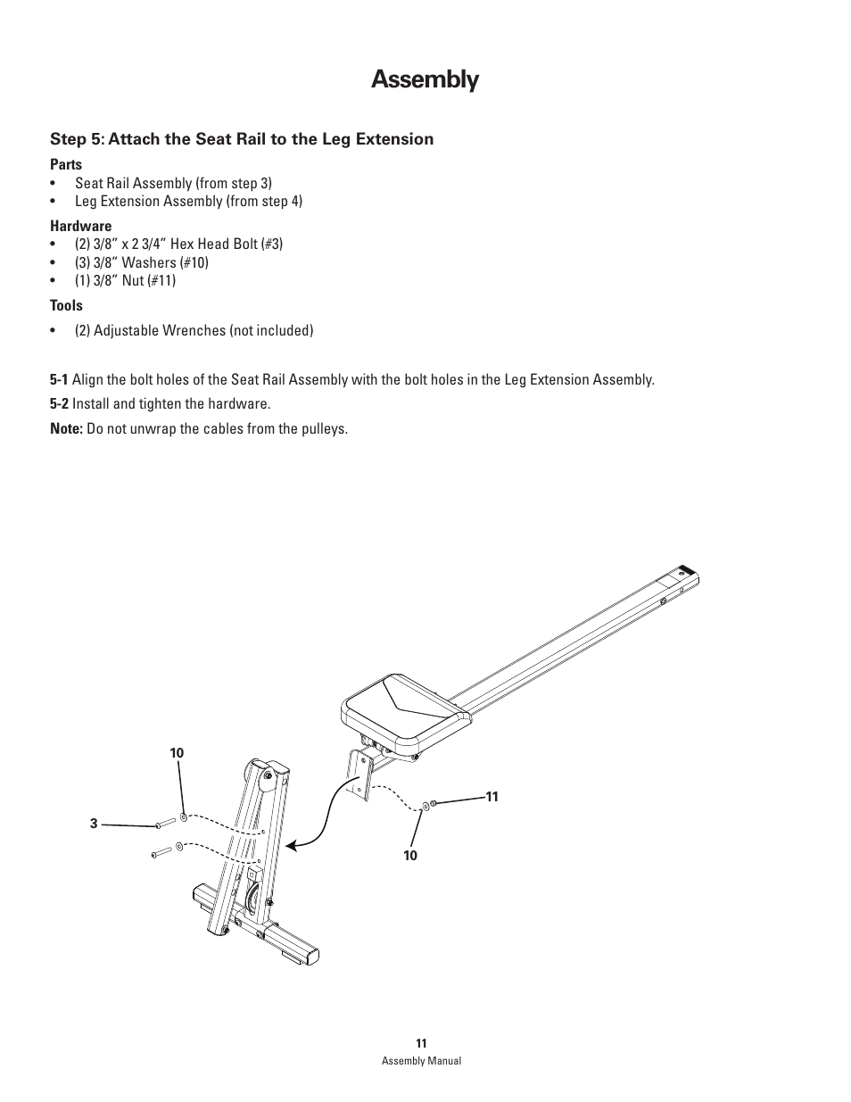 Assembly | Bowflex PR1000 User Manual | Page 11 / 28