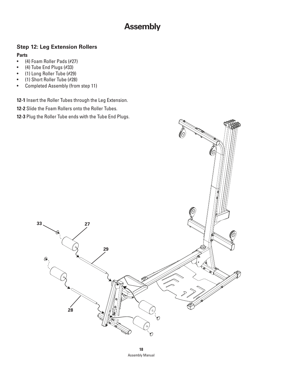 Assembly | Bowflex PR1000 User Manual | Page 18 / 28