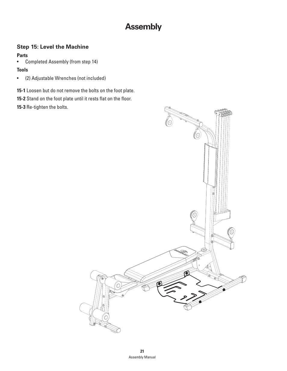 Assembly | Bowflex PR1000 User Manual | Page 21 / 28