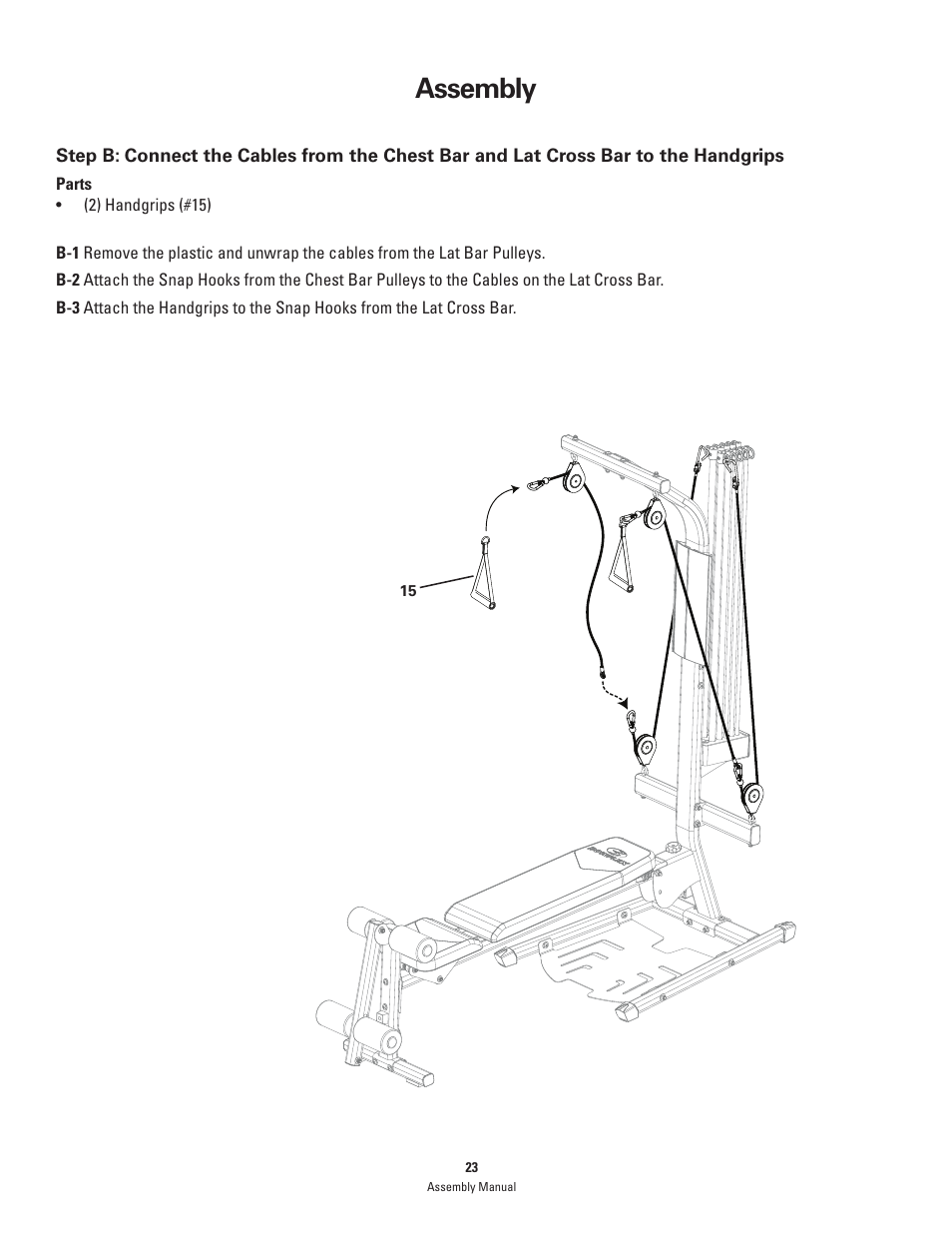 Assembly | Bowflex PR1000 User Manual | Page 23 / 28