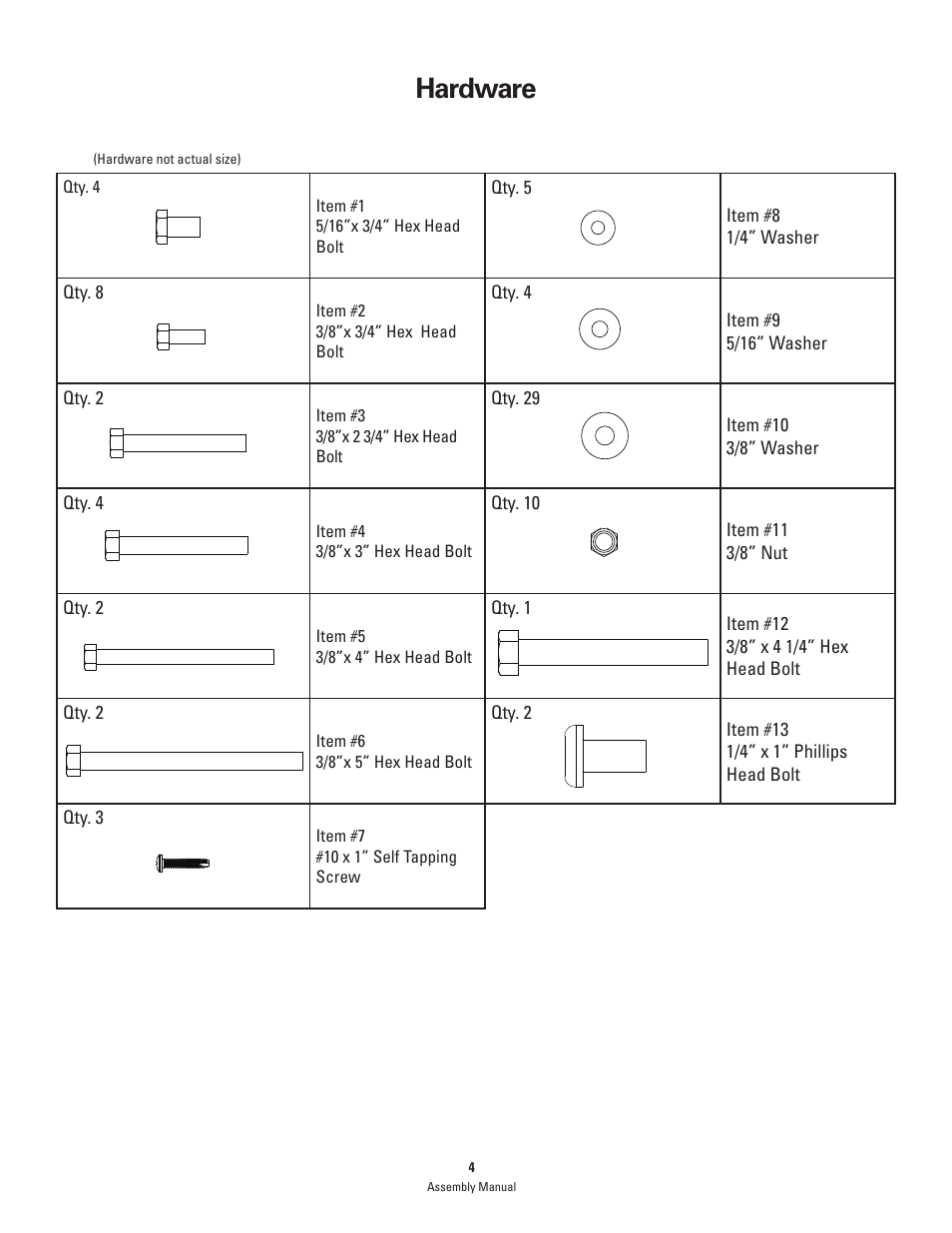 Hardware | Bowflex PR1000 User Manual | Page 4 / 28
