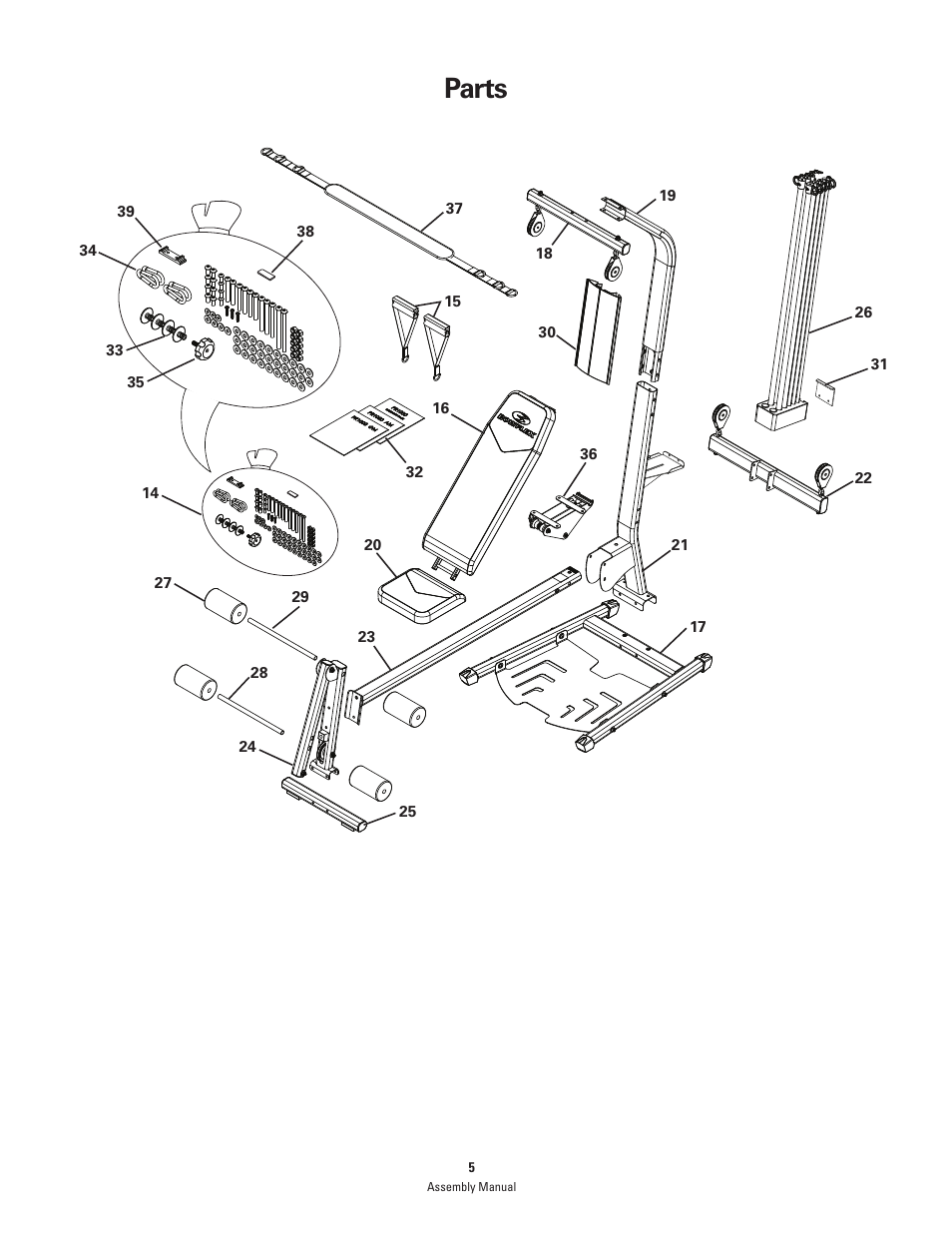 Parts | Bowflex PR1000 User Manual | Page 5 / 28