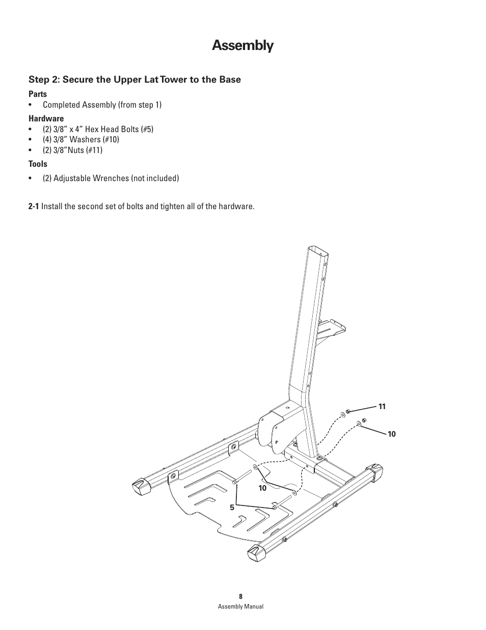 Assembly | Bowflex PR1000 User Manual | Page 8 / 28