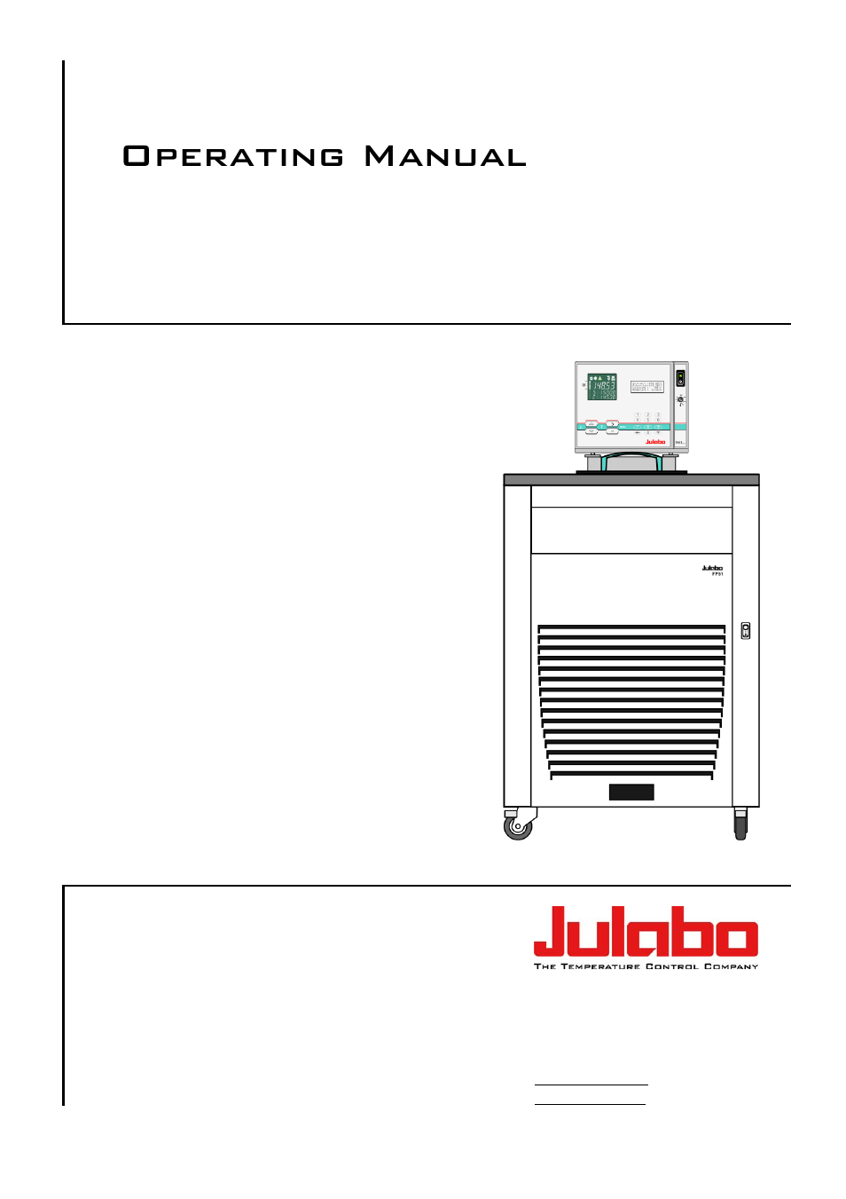 JULABO FP51-SL Ultra-Low Refrigerated Circulators User Manual | 90 pages